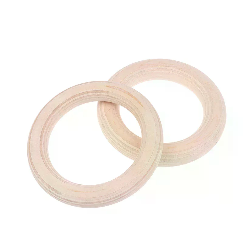 2개입 나무 링 휴대용 크로스핏 체조 링 체육관 어깨 강화 홈 피트니스 트레이닝 운동 링