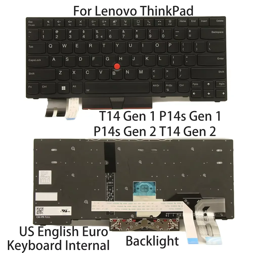 

Новая клавиатура для ноутбука Lenovo ThinkPad T14/P14s Gen1 Gen2, американская английская, европодсветка 5N20V44073 5N20V43929 5N20V44217 5N20V43785