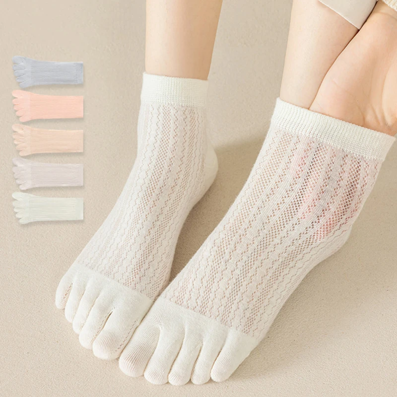 

5 Finger Boat Sox Women Toe Socks Fashion Breathable Summer Ladies Girl Ultrathin Invisible Cotton Five-finger Sock