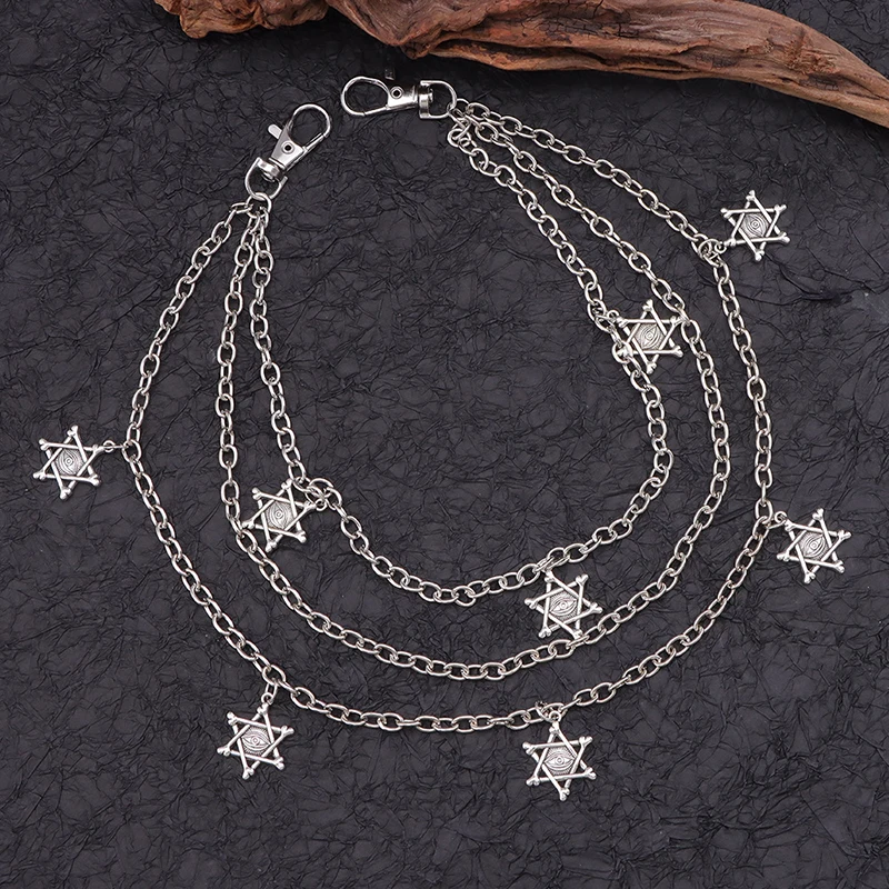 Хип-хоп, панк, уличная поясная цепочка для женщин и мужчин, готические брюки, поясная цепочка, многослойная цепочка для брюк, универсальные брюки, джинсовая поясная цепочка