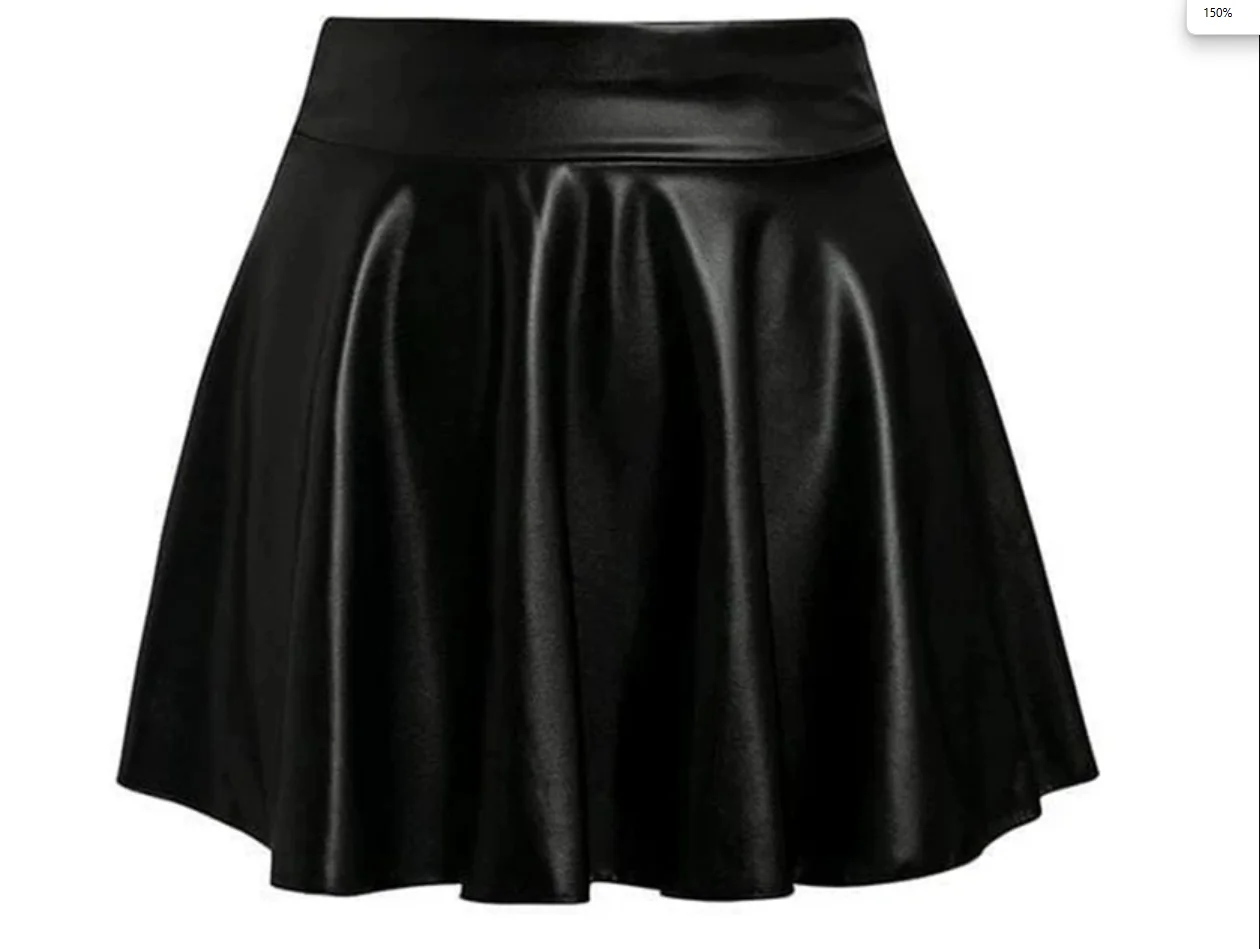 

Sexy High Waist Flared Pleated Latex Elastic Skirt Eco-Friendly Packing