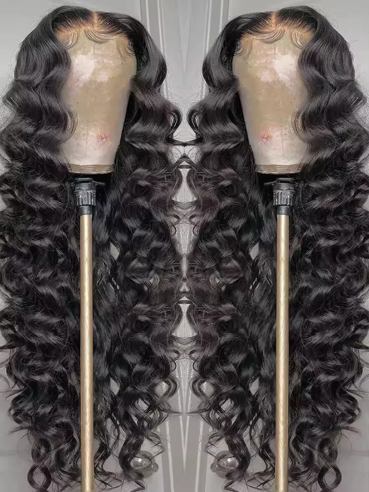 

30 40 Inch 250 Density Loose Wave Lace Frontal Human Hair Wig 13x6 HD Transparent Lace Frontal Wig Pre Plucked For Women