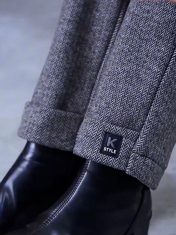 

Женские прямые повседневные брюки Thiened Fce на подкладке, осень-зима, широкие брюки с высокой талией, модные брюки для мам