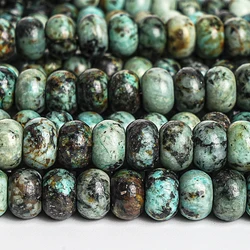 1 Strand Natural African Turquoise Round Stone Beads Spacer Beads For DIY Jewelry Making Bracelet Necklace Supplies