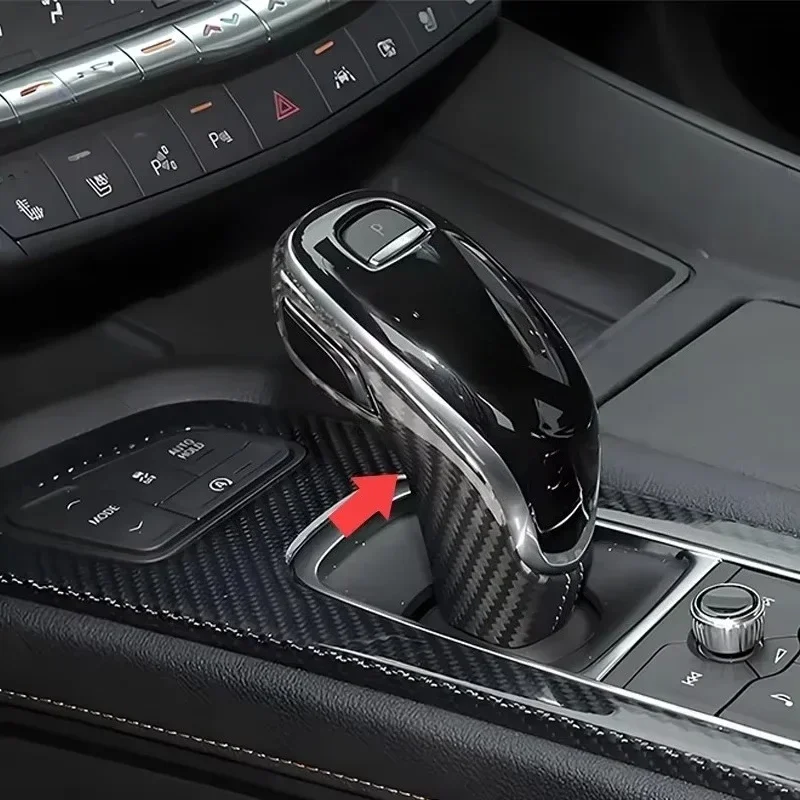 

For Cadillac XT4 Real Dry Carbon Fiber Console Shift Box Panel Sticker Frame Cover Strip Gear Board 18-22 Cigarette Cover plate