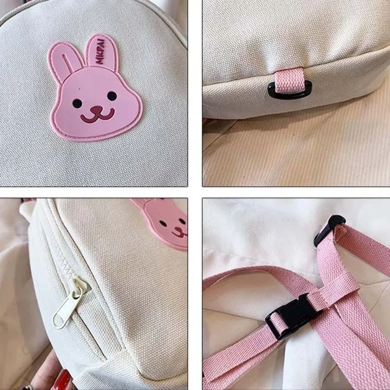 Sac à dos coréen pour enfants, sacs à main ronds Kawaii pour filles, cartable pour garçons de la maternelle, sac de dessin animé ours lapin pour