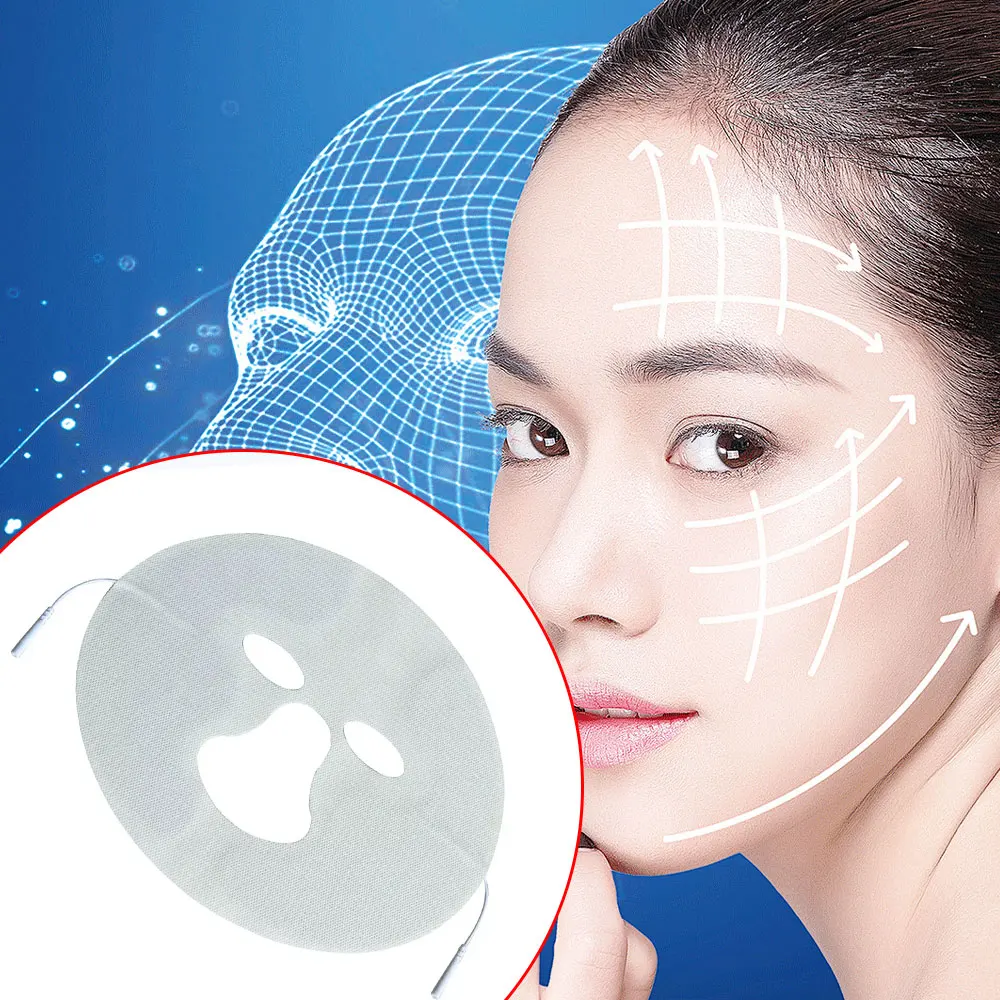 1pc 얼굴 피부 마스크 TENS EMS 전기 얼굴 마사지 기계 침술 관리 도구에 대 한 부직포 자기 접착 전극 패드