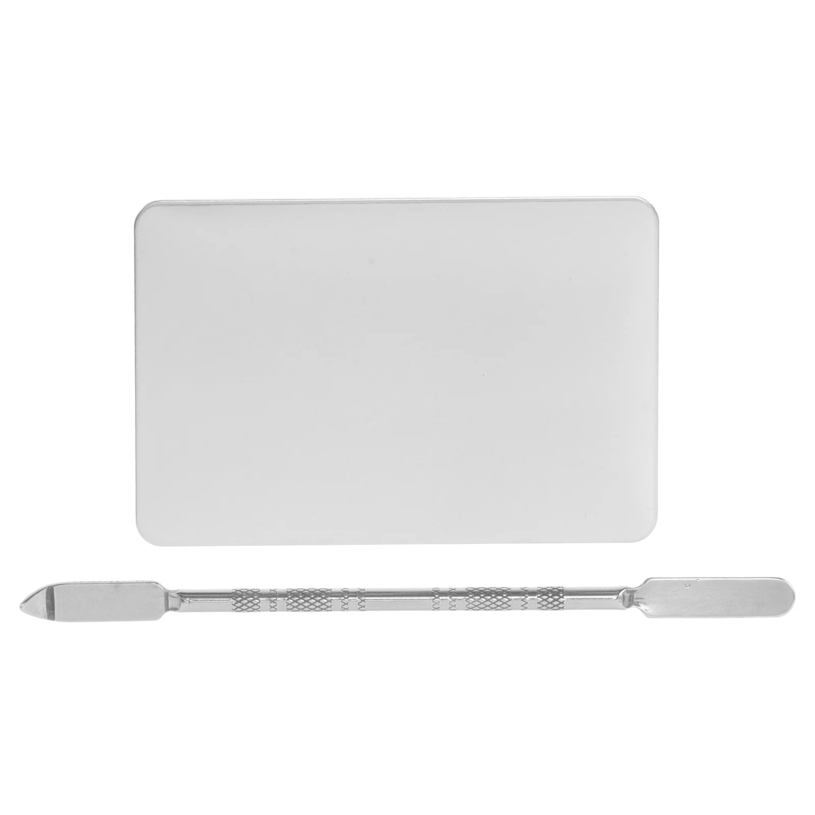 Paleta do mieszania makijażu ze stali nierdzewnej, tacka do mieszania kolorów do szminek i zdobienia paznokci, przenośna, z pierścieniem.