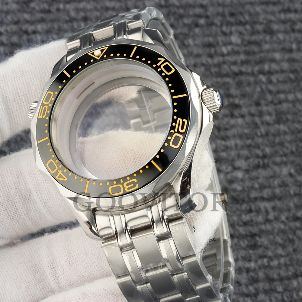 Cassa per orologio da uomo in acciaio inossidabile con cinturino impermeabile NH35 da 41 mm, adatta al movimento automatico Seamaster 300 Seiko NH35 NH36