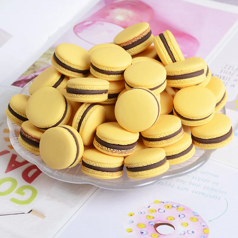 10pcs Mixed Mini Simulation Macaron Kawaii Fake Food Scrapbook Flatback Resin Cabochon Mini Play Food Craft Supplies