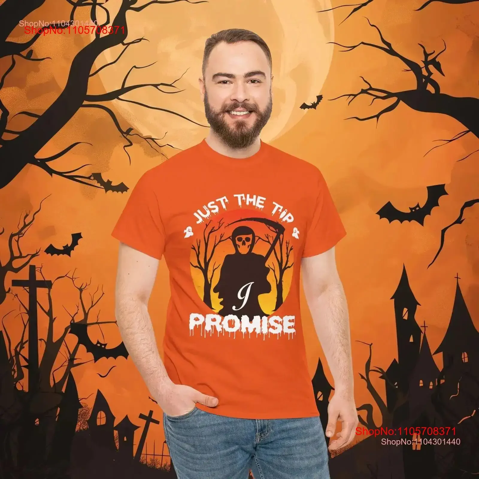Just The Tip I Promise Halloween T Shirt Fun and Spooky Apparel vintage Washed graphic fashion Comfortable homme