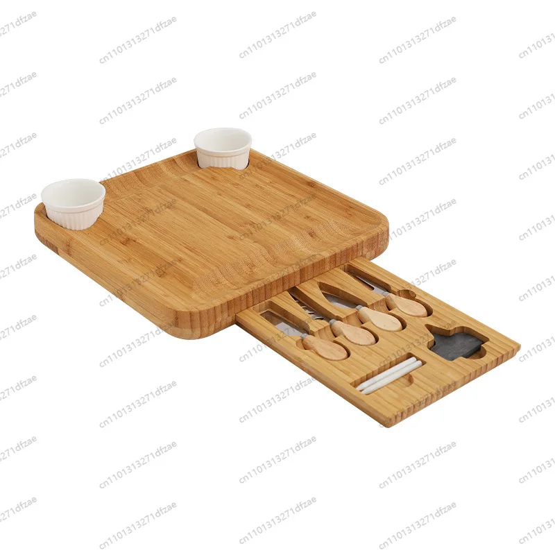 Drawer tray knife set Bamboo cutting board Spot household cheese cutting board set