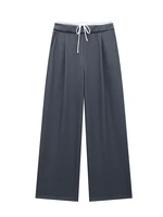 Willshela Women Fashion Solid Lace Up Side Zipper Straight Pants Vintage High Elastic Waist Female Chic Lady Trousers - Image 6