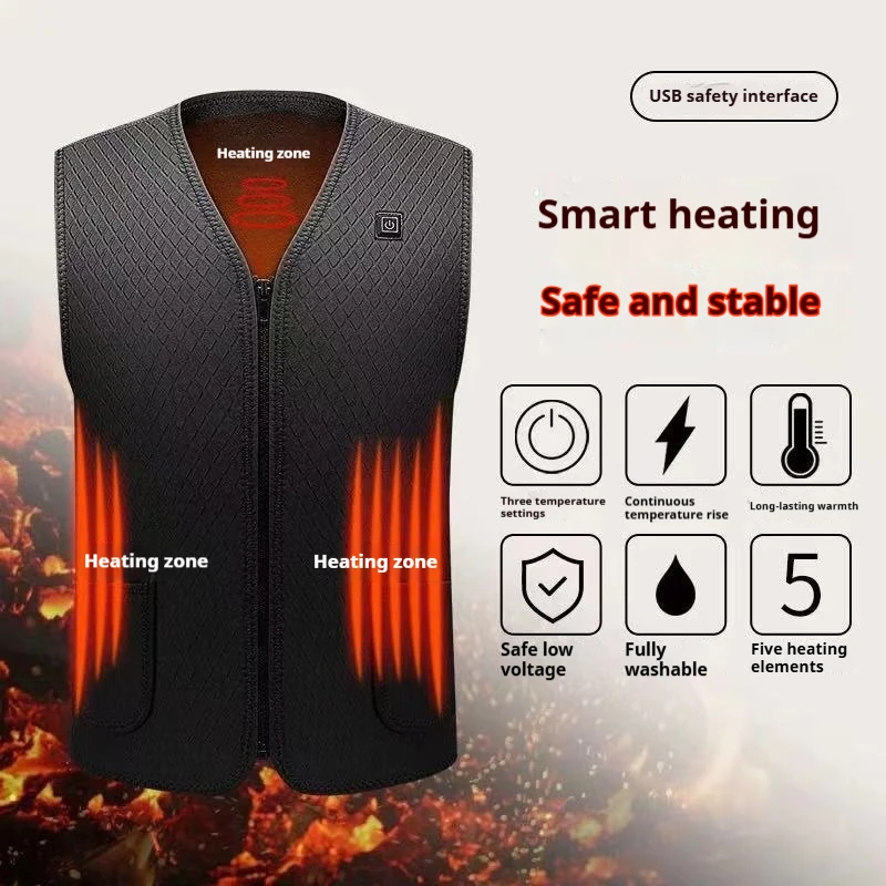 Heated Vest for Men Women USB Electric Heated Jacket Graphene Heating Coat Outdoor Sportswear for Camping Hiking Fishing