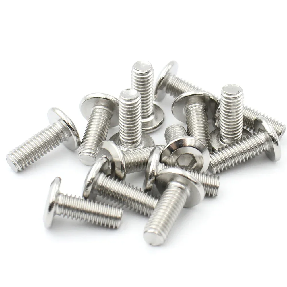 2-20 個 M3 M4 M5 M6 M8 (304 A2 ステンレス鋼) アレン六角六角ソケット大型フラットヘッド家具リベットネジ接続ジョイントボルト