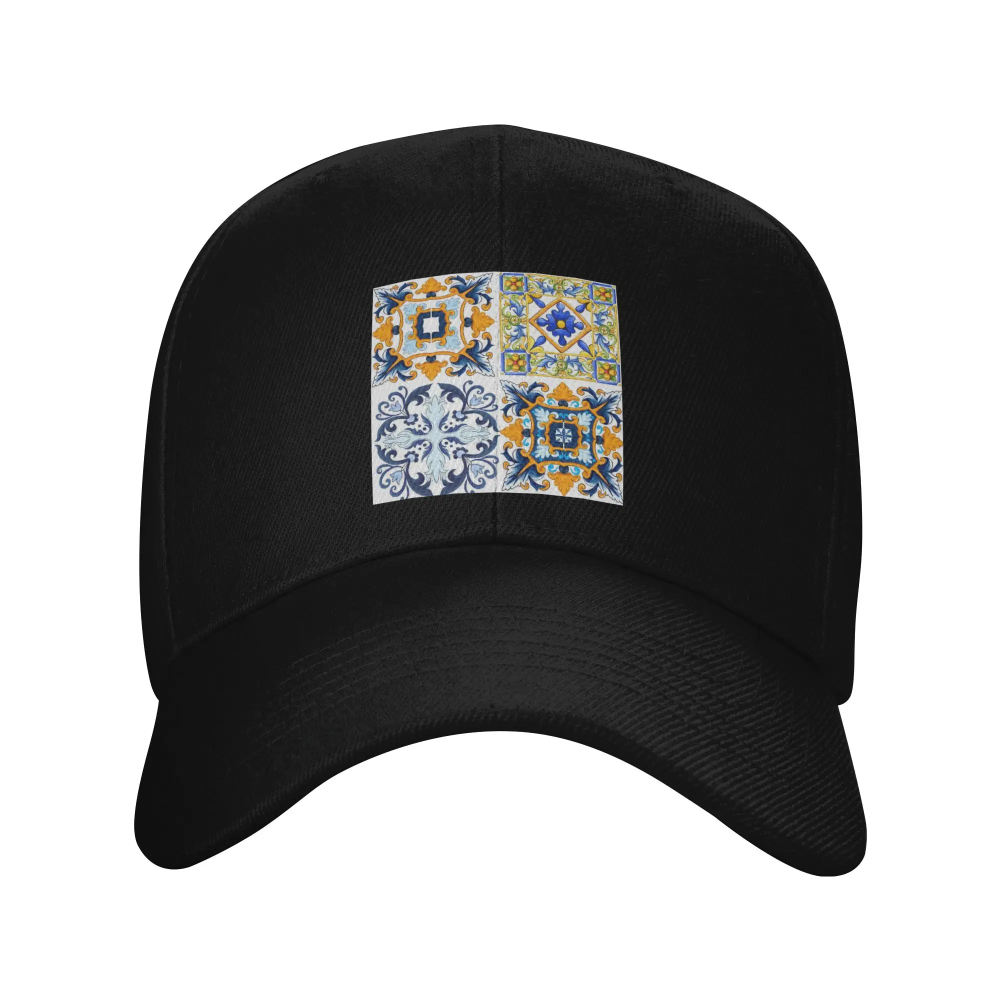 Copy of Sicilian tiles mediterranean mosaic Trendy Baseball Cap Football Game Polyester Peaked Cap