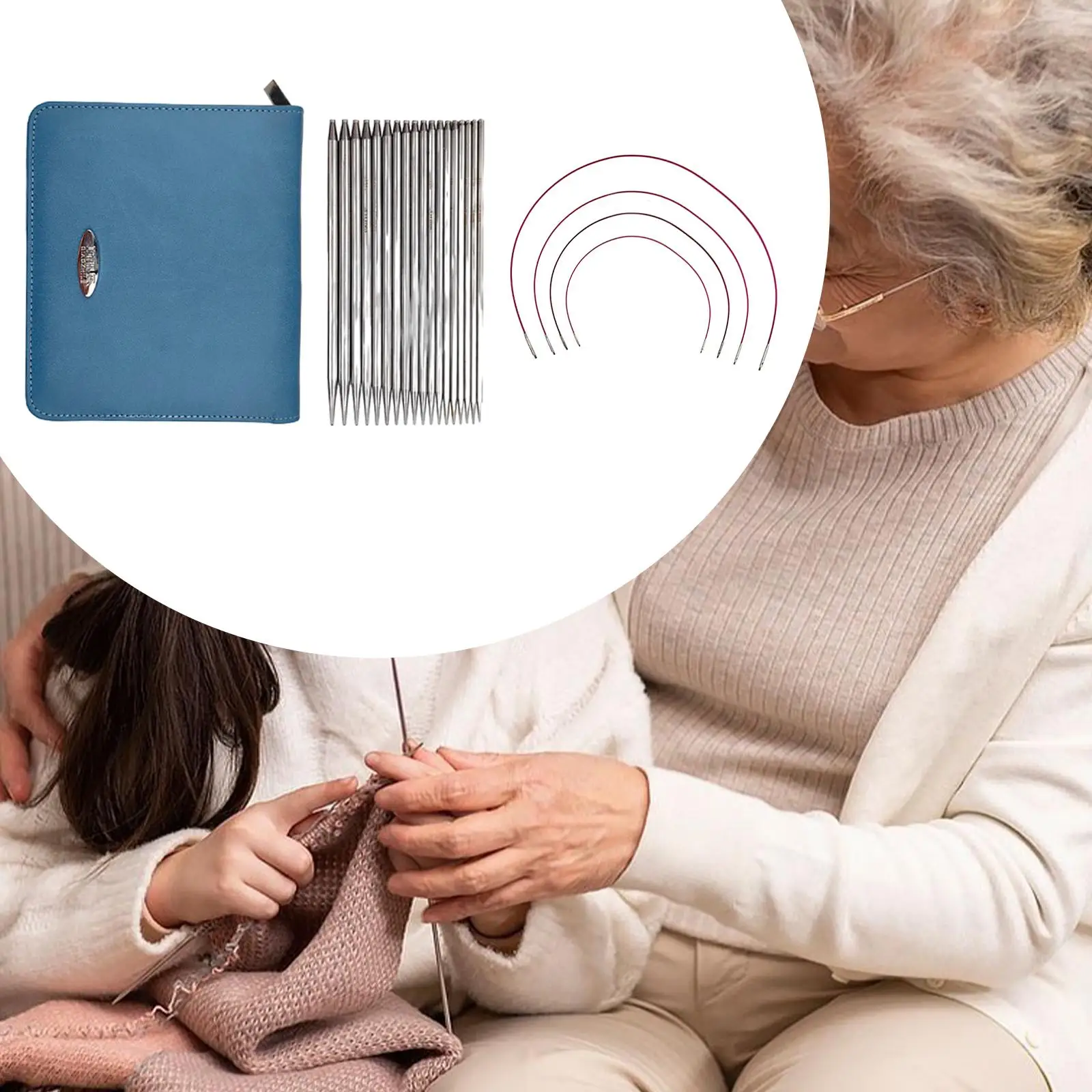 

Circular Knitting Set Supplies Craft with Bag Practical 1Set Interchangeable Crochet for Sleeves