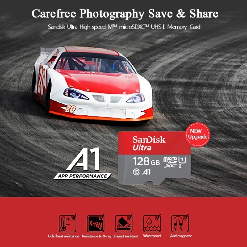 بطاقة ذاكرة سانديسك الأصلية 32 جيجابايت 64 جيجابايت 128 جيجابايت عالية السرعة TF بطاقة مايكرو SD فئة 10 UHS-I بطاقة فلاش ذاكرة مايكرو SD