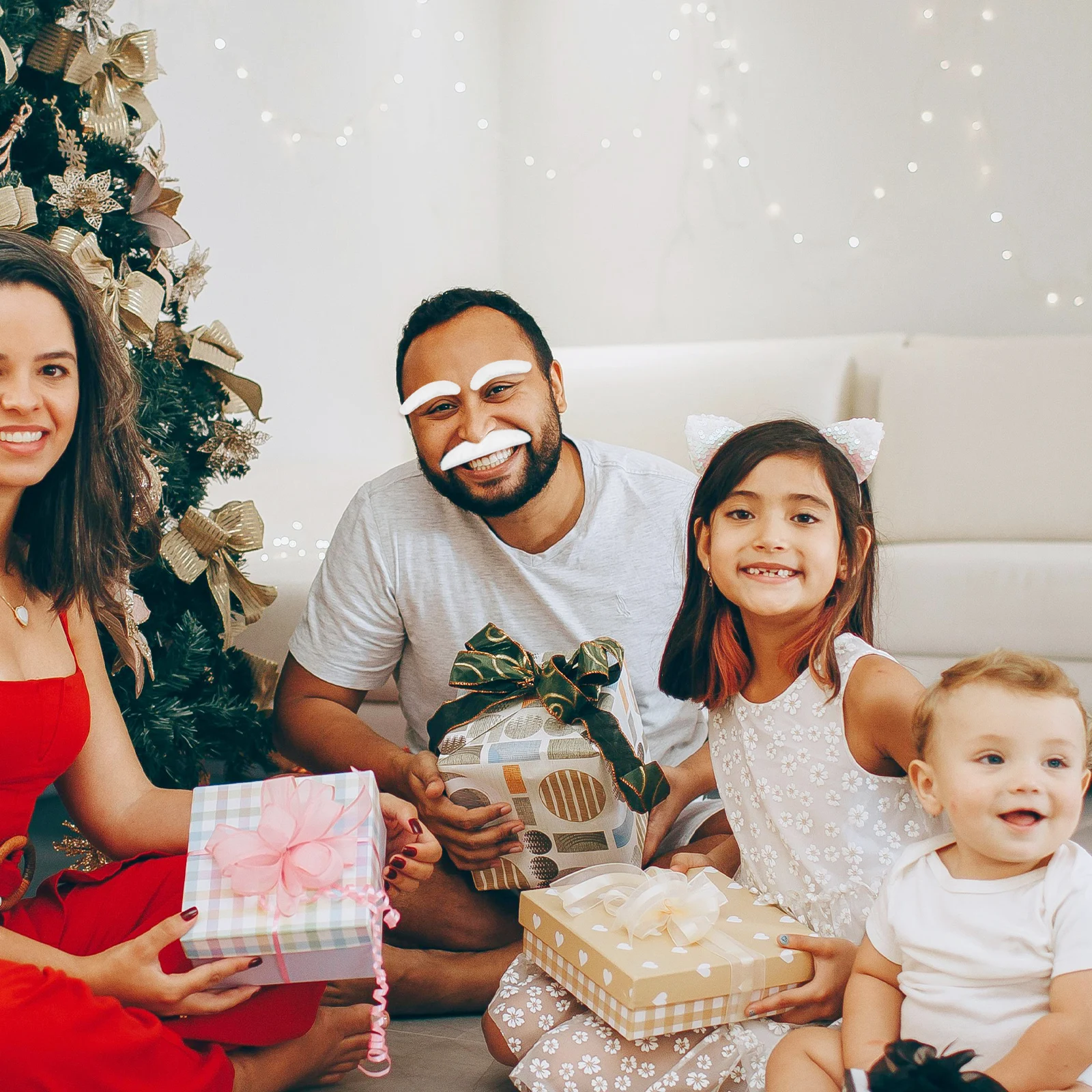 1 Set White Beard Eyebrows For Santa Claus Halloween Cosplay Fake Beard Kit Lightweight Cloth Material Party Gnome Dwarf Fancy