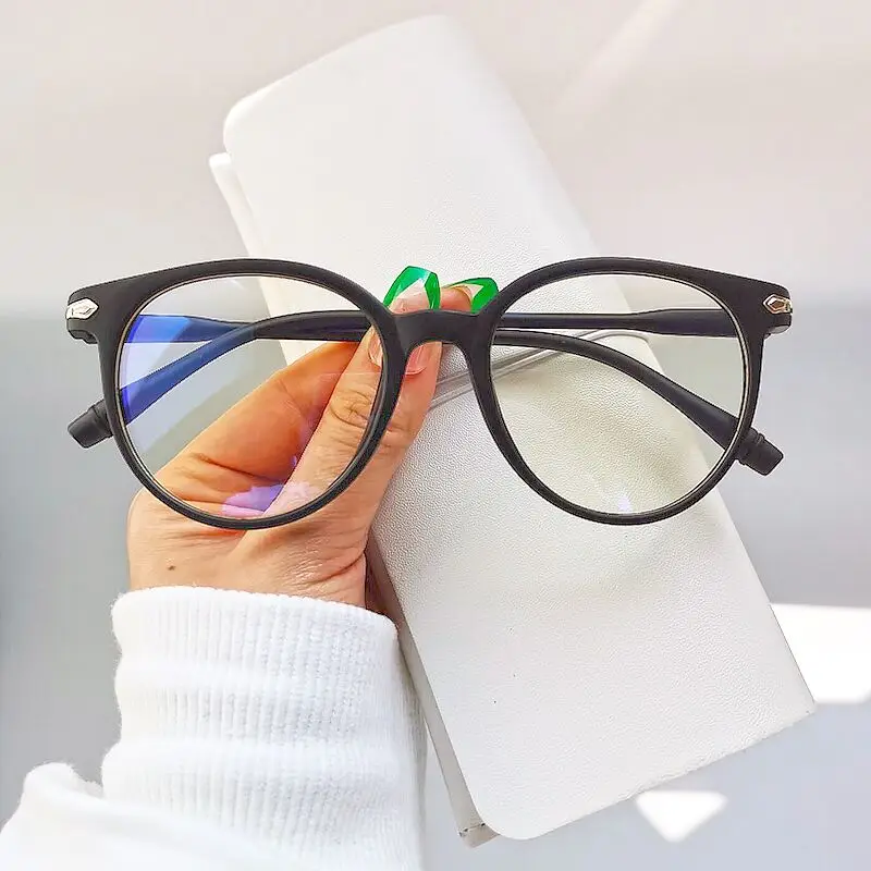 Transparent Computer Glasses Frame 2024 Women Men Round Eyewear Blocking Glasses Optical Spectacle Eyeglass