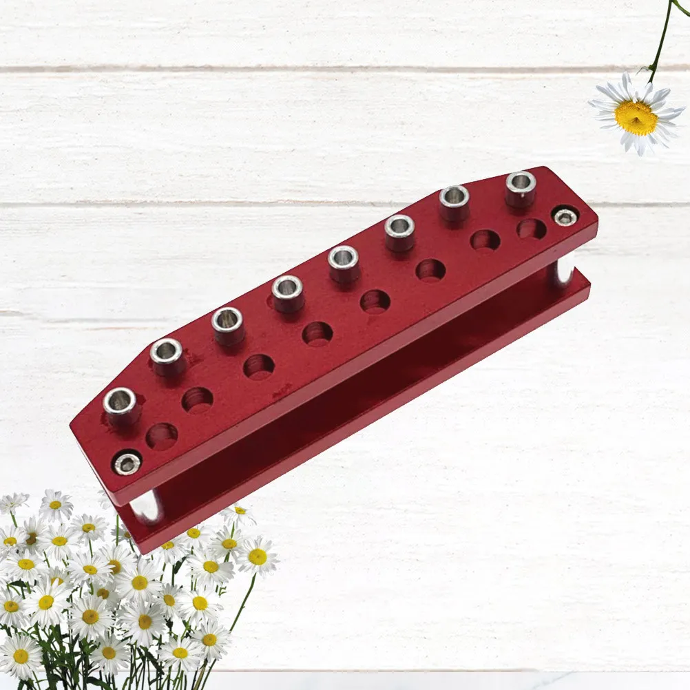 8 Ports Screwdriver Base Organizer Stand Red Aluminum Holder Storage Box Ideal for Watch Repair Tweezers Screwdriver Welding