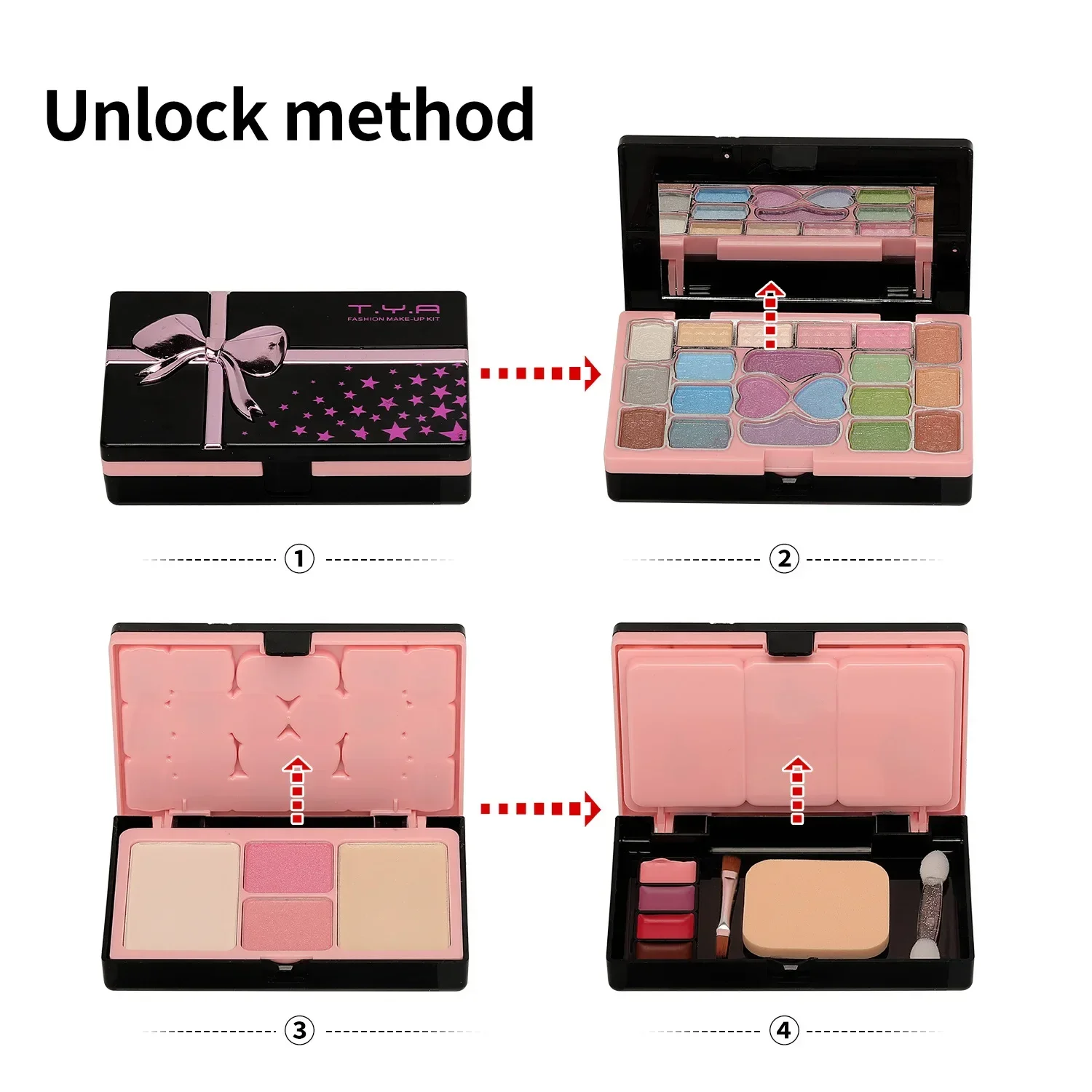 Makeup Kit Full Set Box for Girl Multi-functional 28 Color Face Powder Eyeshadow Lips Make Up Brushe Highlighter Bronzer Palette