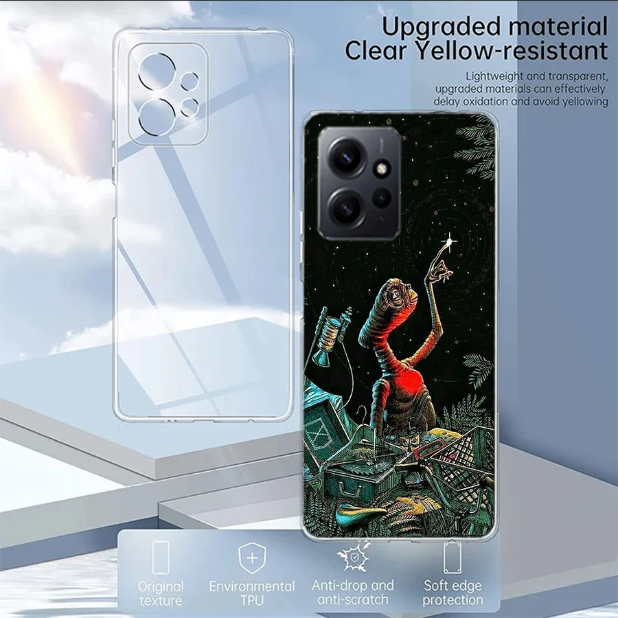 E.T. the Extra-Terrestrial Case For Xiaomi Redmi Note 12 11 Pro Plus 12S 11E 11T 11S 10 10S 9 9S 9T 8 8T Pro 7 6 5 Cover