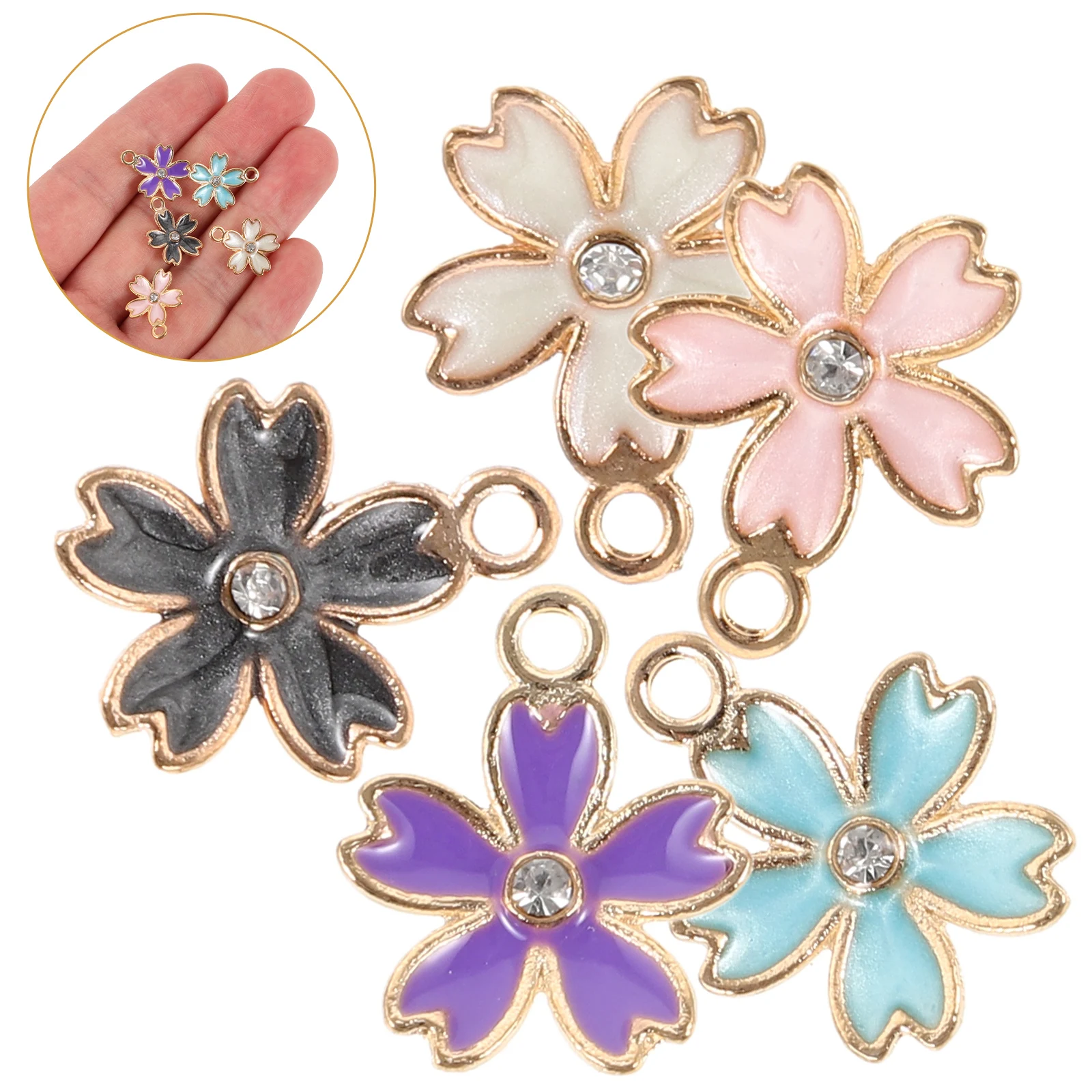 

50pcs Zinc Alloy Flower Charms Diy Jewelry Pendants For Earrings Necklaces Bracelets Vintage Style Drop Dangle Floral