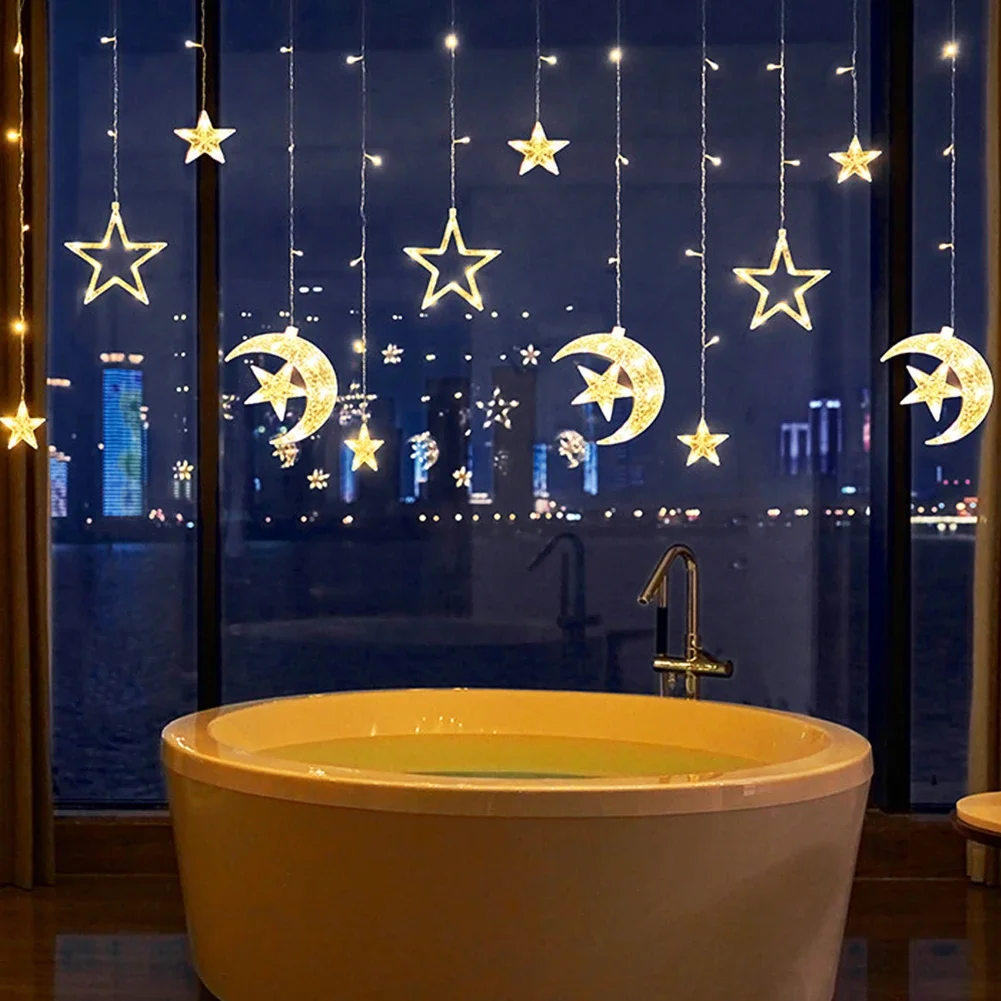 Festive Decor 3.5 Meter Eid Lights Battery Powered Lights Charming Decor Additions Creative Decoration Options