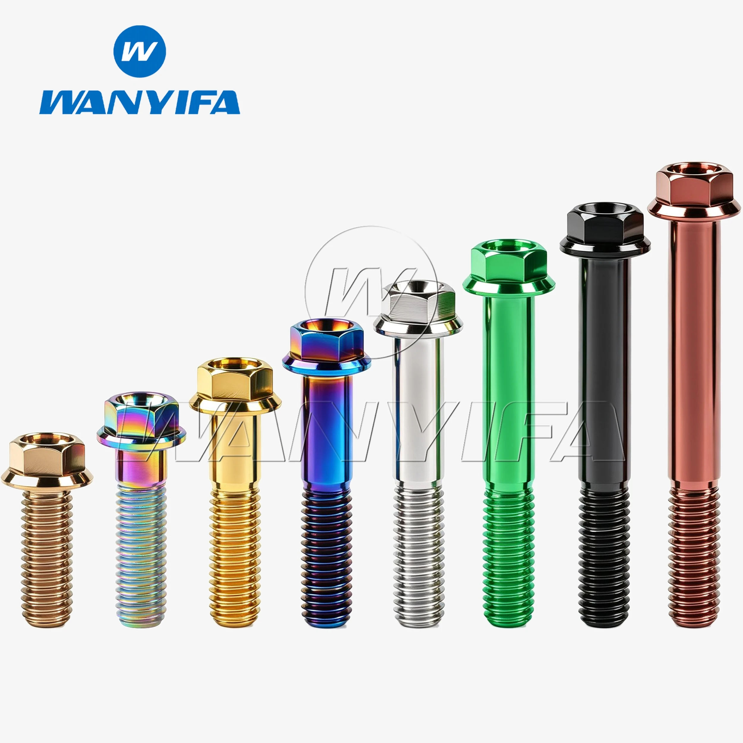 Wanyifa Titanium Flange Hex Small Head Motorcycle Bolt M8 x15 20 25 30 35 40 45 55 60 65mm P1.25mm