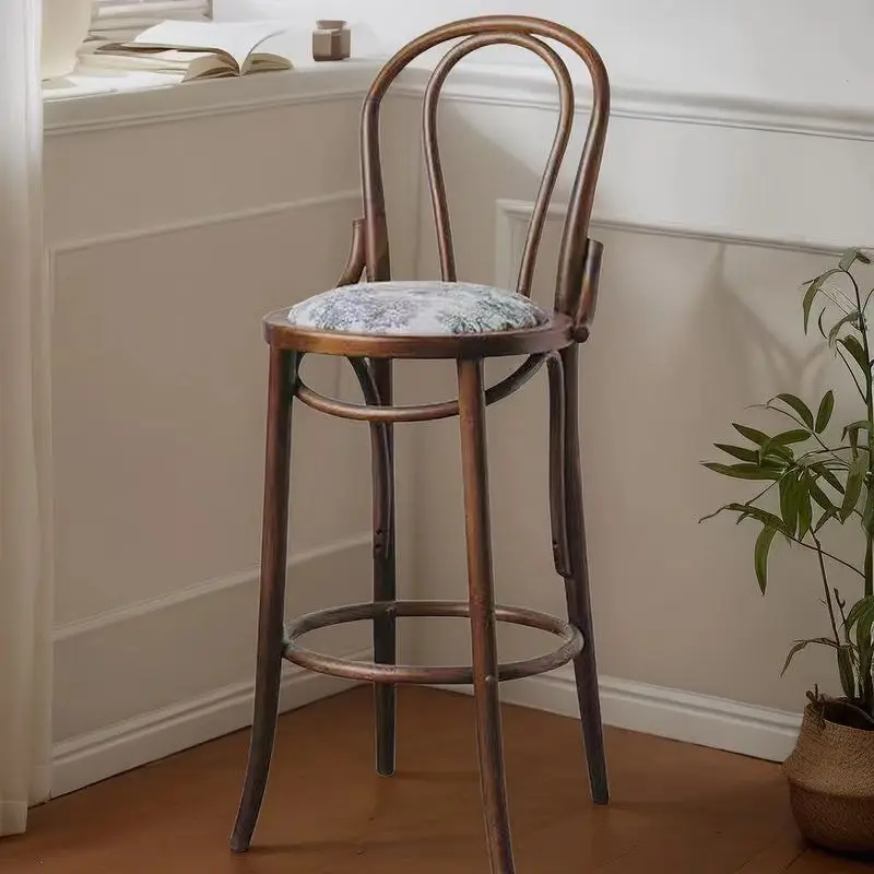 Kursi Bar Modern Gaya Nordic, Tinggi Desainer, Balkon, Logam, Empuk, Dengan Sandaran, Kursi Bar Meja Bar, Mewah, Taburete Alto, Furnitur Trendi