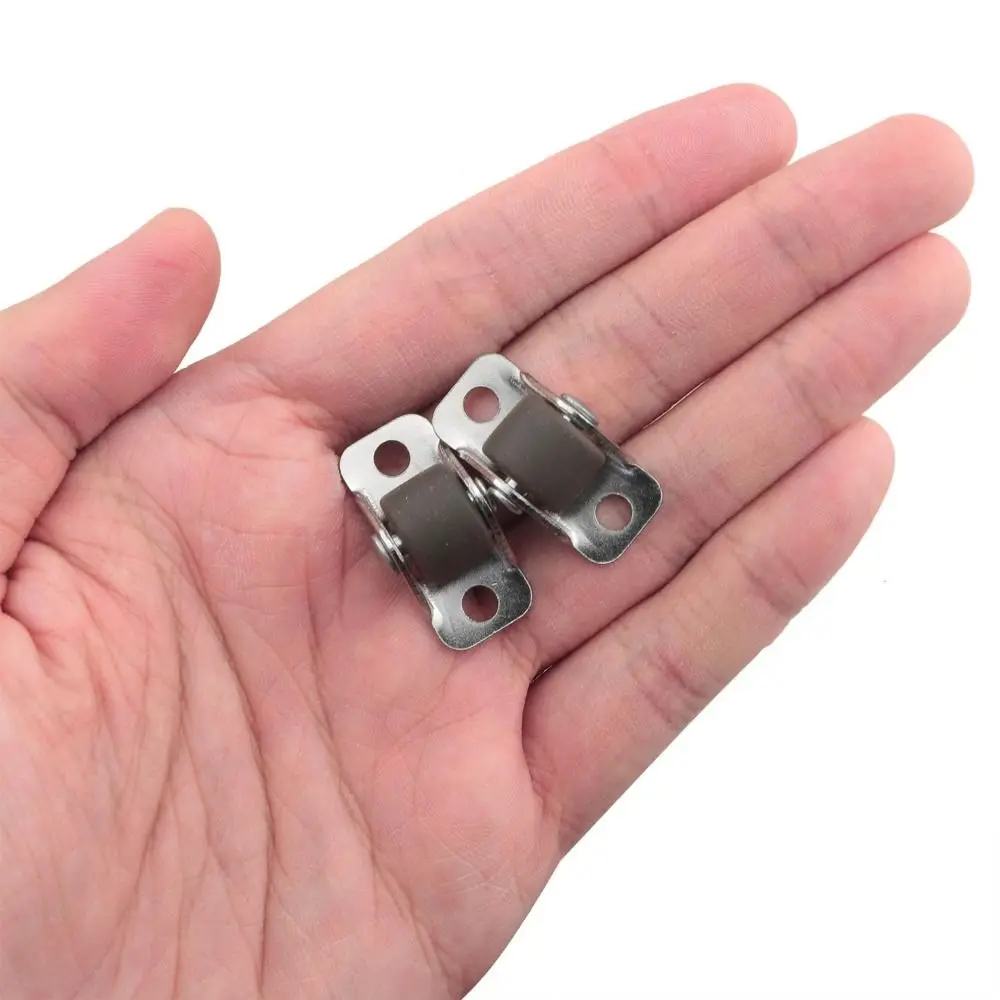 4pcs 1/2 Inch Furniture Mini Casters Steel Top Plate Rubber Roller Directional Wheel Pulley Multifunctional
