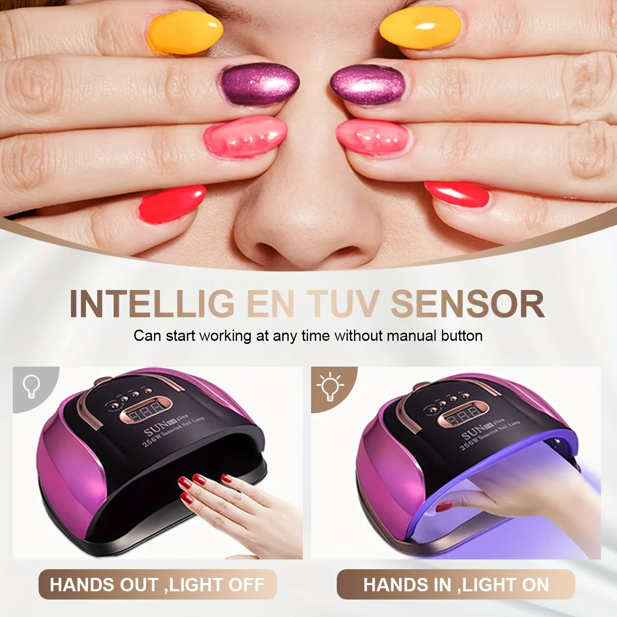 전문 네일 드라이어 경화등 자동 센서 LED 매니큐어 램프 모든 UV 빠른 젤 네일 폴리쉬 홈 DIY 네일 살롱 도구