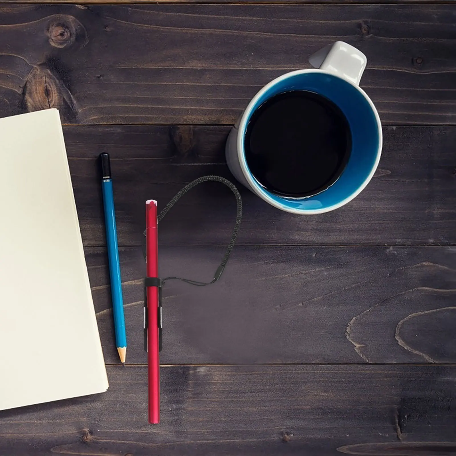 2Pcs Touchscreen Pen Tether Black Stretchy Pen Strap Clip Retractable Holder for Tablet Clipboard Anti-Lost Solution