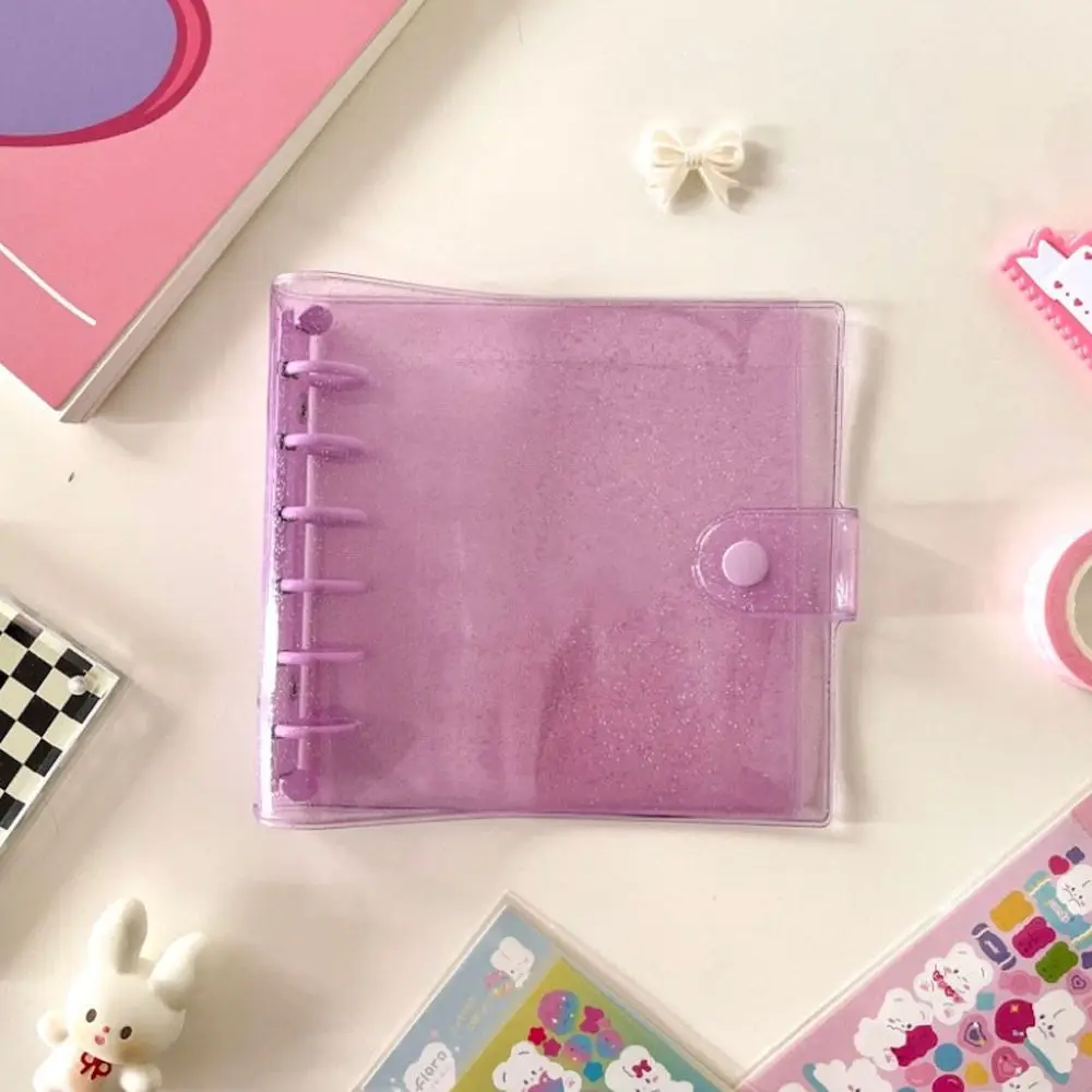 PVC Binder Stationery Agenda A7 Notebook Planner Glitter Journals Photo Collect Book Square Loose Leaf Binder Notebook
