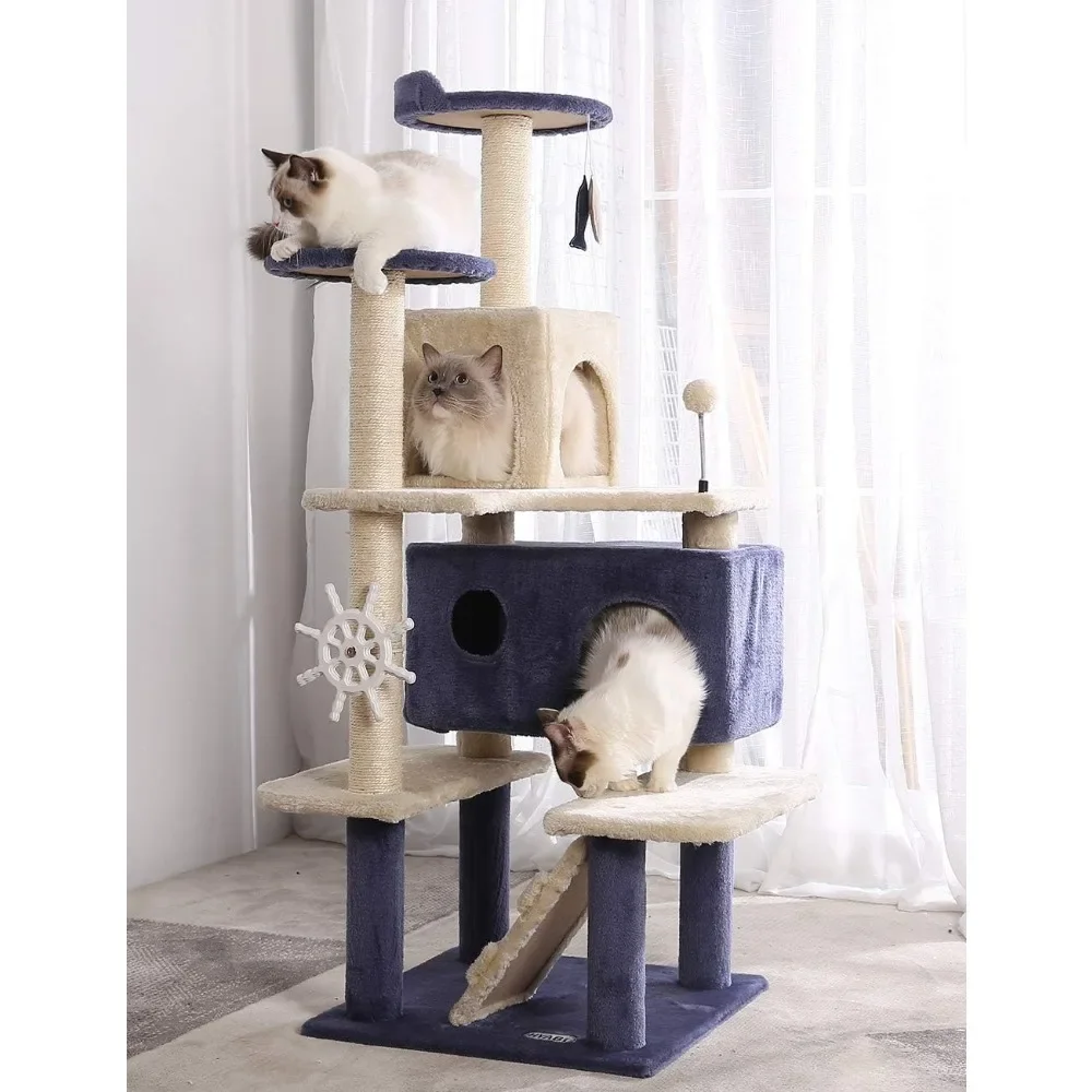 

53 inches Multi-Level Cat Tree Comfortable Luxury Cats Perched Kitten Activity Play House.