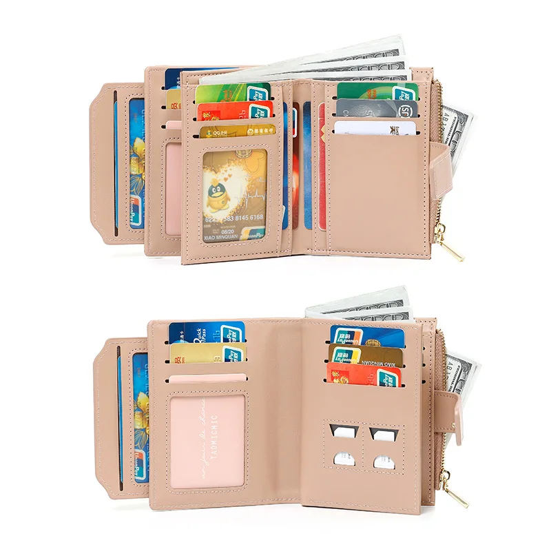 Korean Stone Pattern PU Leather Hasp Zipper Short Women Wallet Large Capacity Multi Card Slots Purse for Ladies