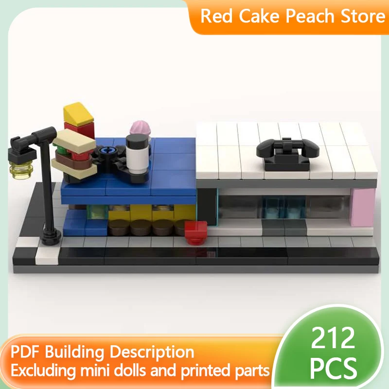 

Street View Model MOC Building Bricks Phone Store And Fast Food Bar Modular Technology Children Holiday Gifts Assemble Toys Suit