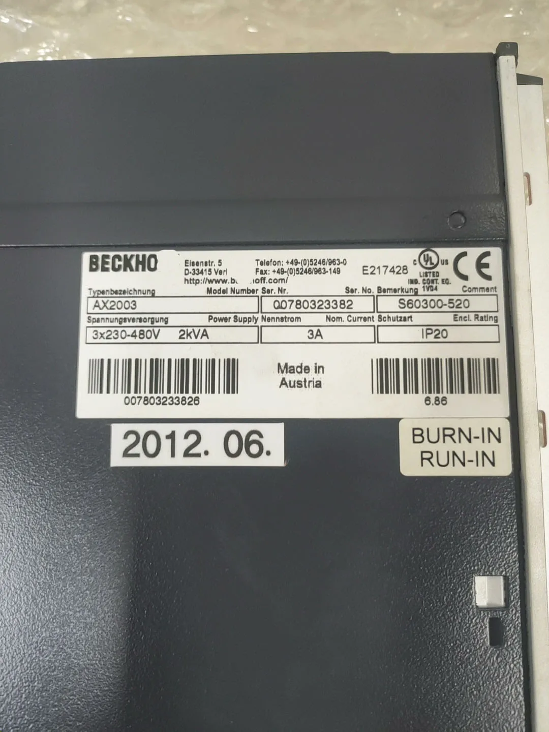 Сервопривод AX2003 S60300-520 для Beckhoff