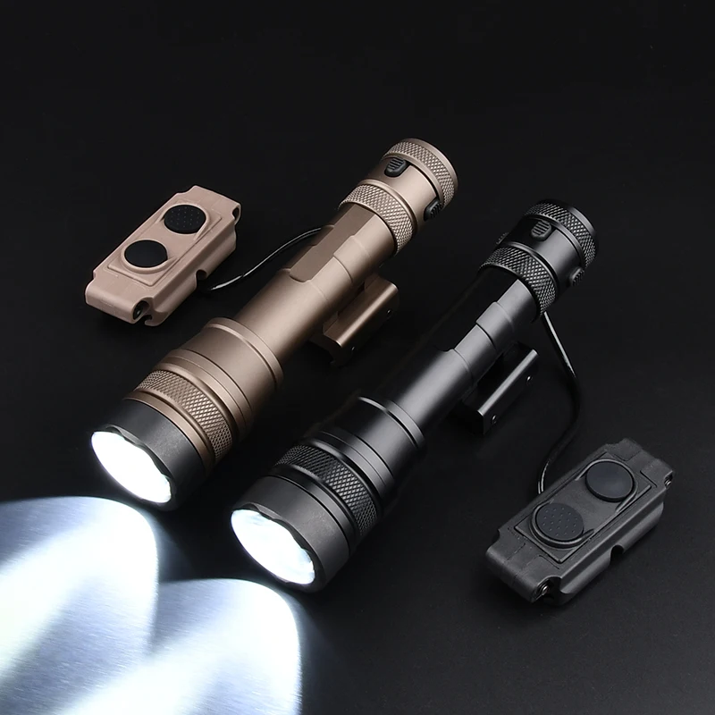 

WADSN REIN Tactical Flashlight 1300 Lumens White Light Scout Light Hunting Airsoft Accessory Dual Switch Fit 20mm Picatinny Rail