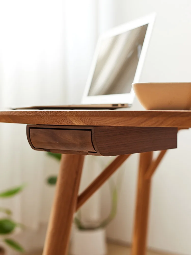  Wooden Desktop Organizer Box Office Workstation Invisible Drawer Style Storage Shelf No Drilling Required