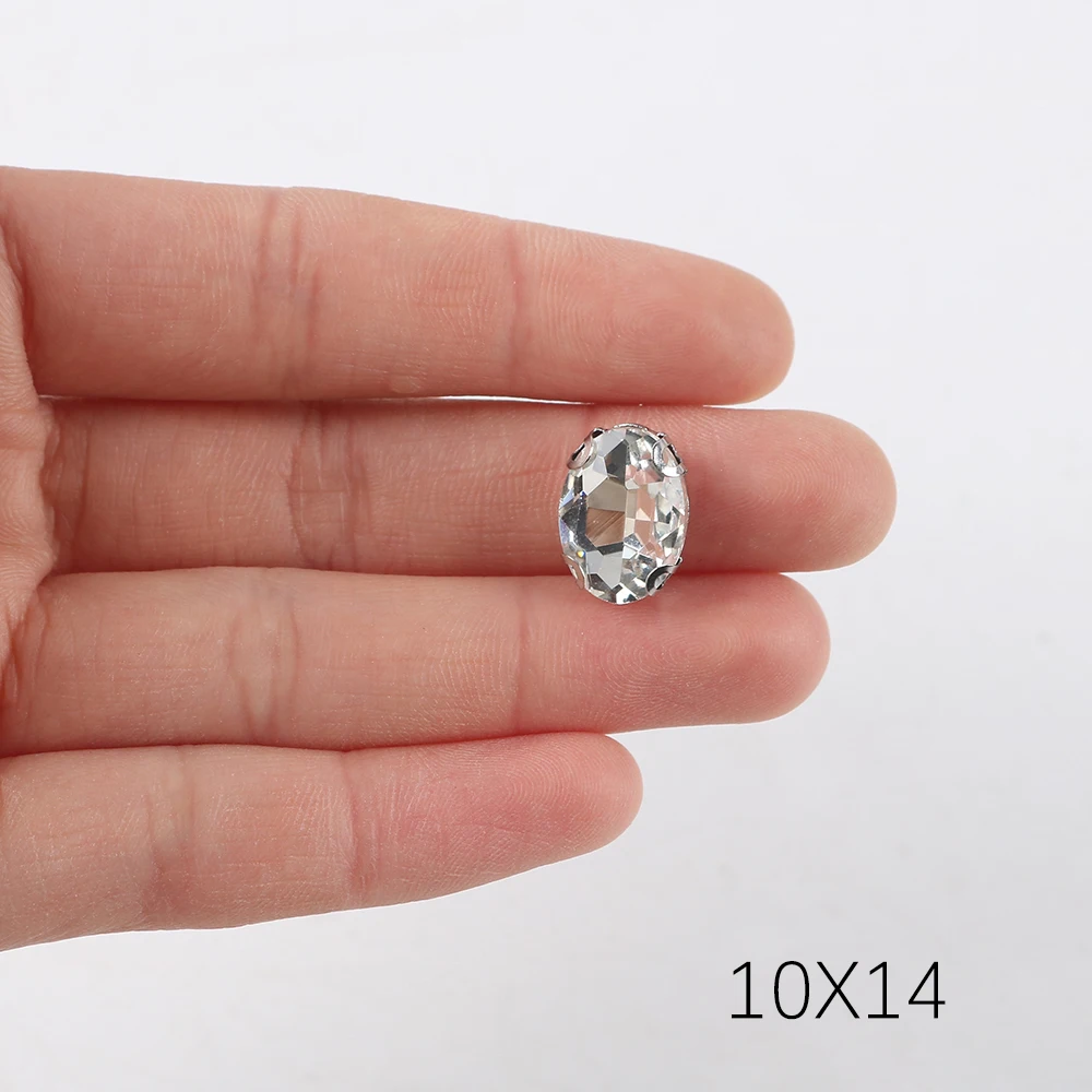 30pcs Sew on crystal glass Rhinestone Diamante jewels Silver Cup Claw Montees 4-holes Sewing Stone Beads craft clothes