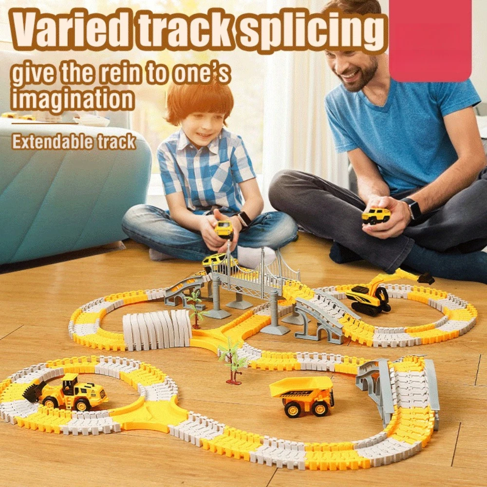 Best Selling Toy DIY Electric Track Toy Car Engineering Vehicle Educational Track Vehicle Small Train Birthday Toys