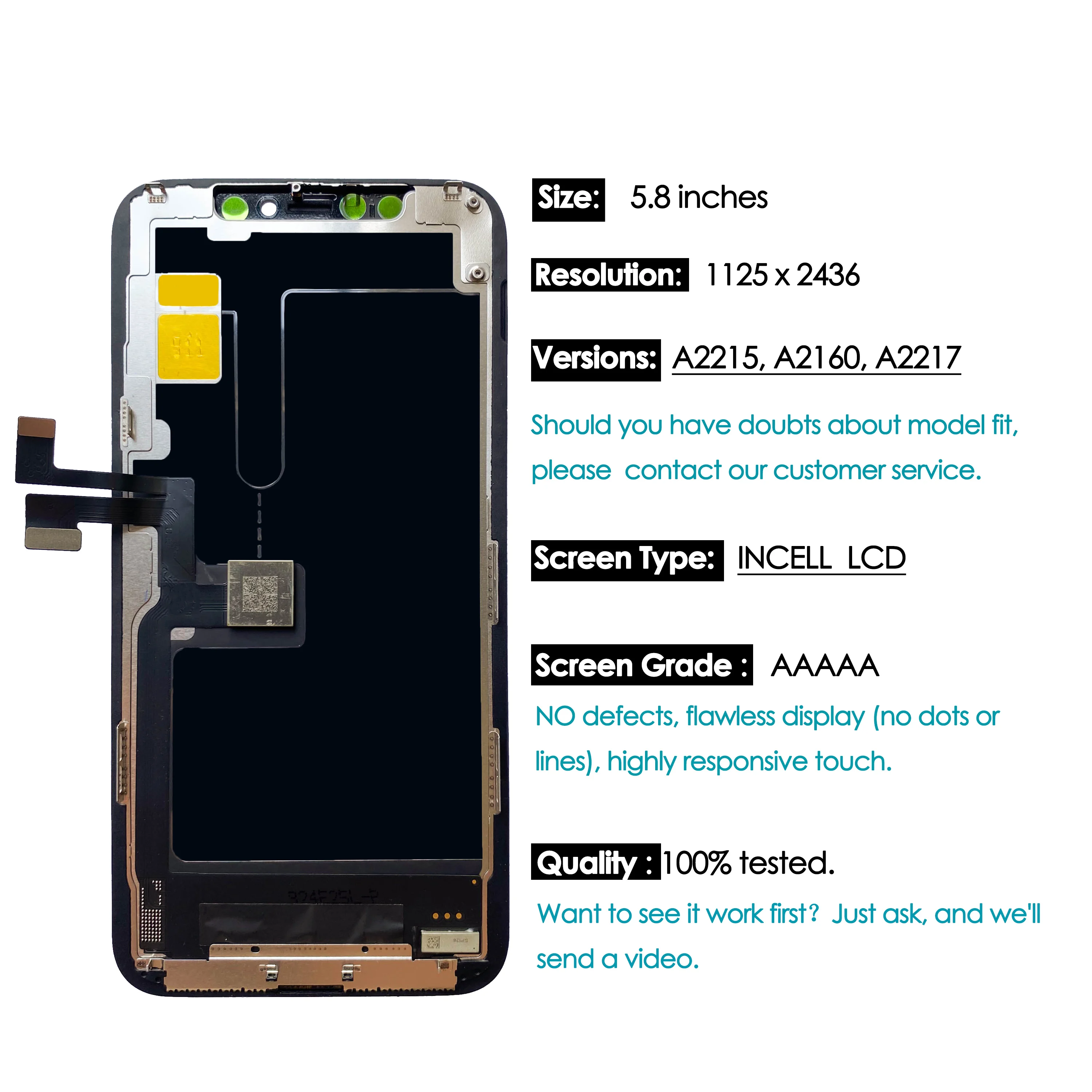 High quality AAA incell LCD For iPhone 11 Pro Display Touch 11Pro Screen Replacement Digitizer Assembly Repair Wholesale Kit