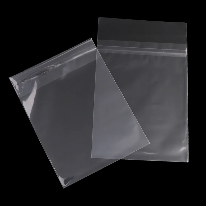 50Pcs Transparent Dust-proof Resealable Protective Outer Sleeves For DVD Blu-ray Disc Self Adhesive DVD Bag 15.1*19.8CM