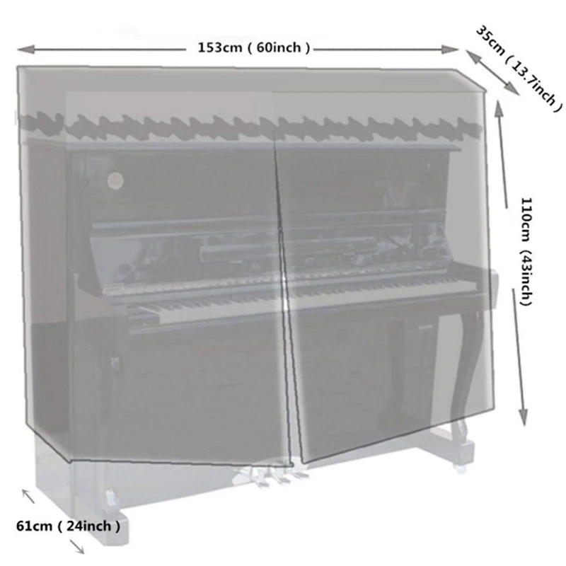 210D/420D Upright Piano Cover Silver Coated Oxford Cloth Dust Waterproof Covers For Household Instrument Piano Protective Cover