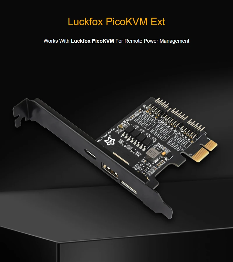 Luckfox PicoKVM Ext Expansion Board PCIe USB Interface Remote Power Management For Luckfox PicoKVM