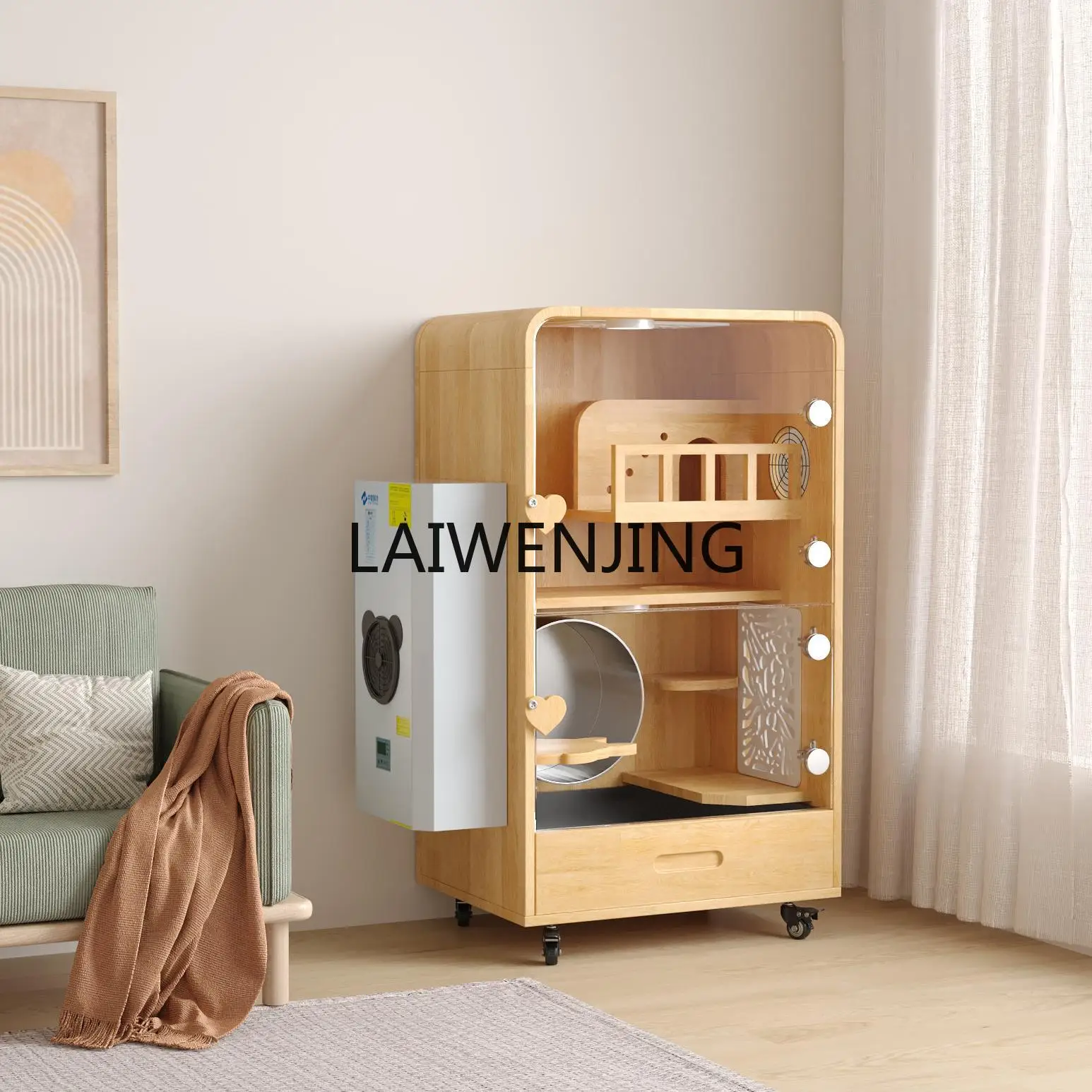

SGF cat cabinet cage solid wood villa pet air conditioner cooling cage customization