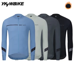 YKYWBIKE Men's Cycling Jackets Thermal Fleece Warmth Cycling Jersey Long Sleeve Winter Autumn Bicycle Jacket Road Bike Clothing