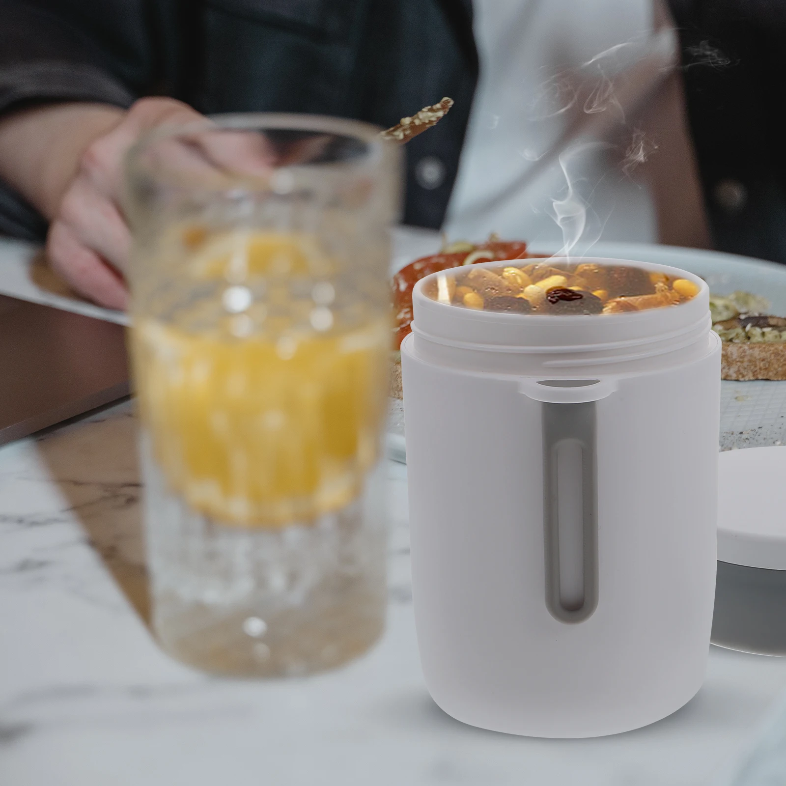 

Insulated Soup Cup Containers Breakfast Milk White PP Hot Flask Travel Food Storage Box Thermal Container Heat Preservation